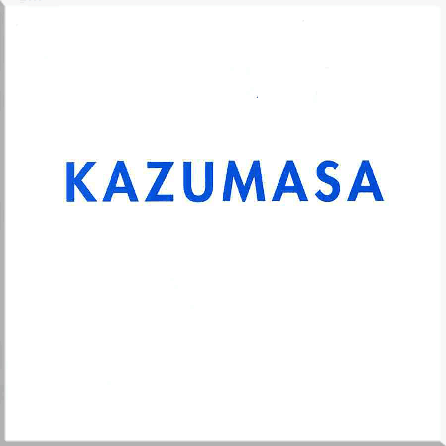 The cover of the Catalog KAZUMASA1997, white cover and artist name