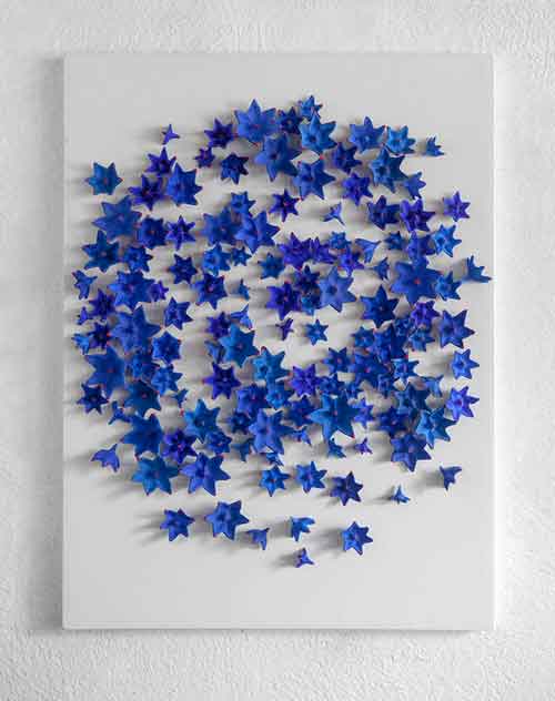 stellar blue sculpture painting 'H2O' by kazumasa mizokami