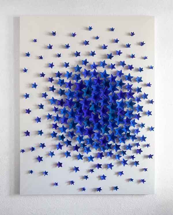stellar blue sculpture painting 'A Drop of Moon' by kazumasa mizokami